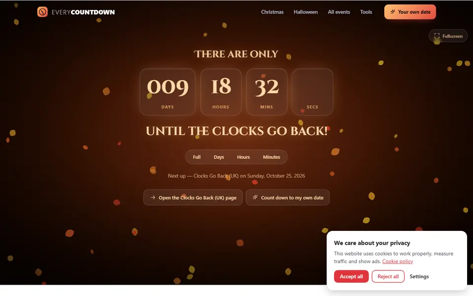 EveryCountdown homepage